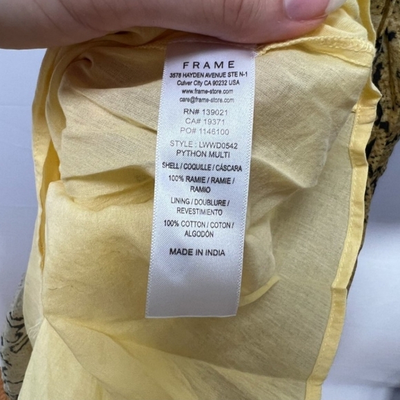 Frame Malibu Python Print Cross Back Maxi Dress in Yellow Size L - Picture 6 of 7